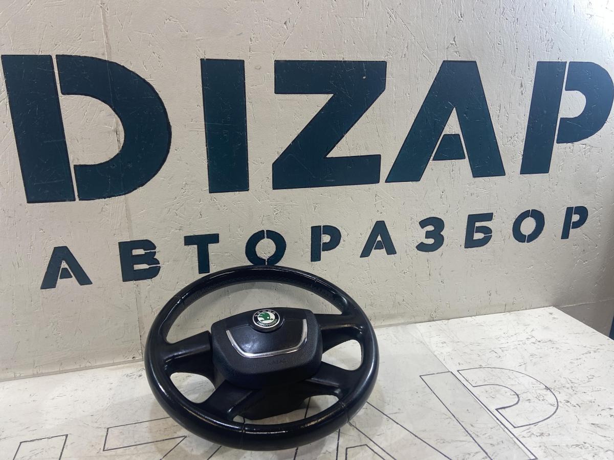 Pулевое колесо (кожа) 3T0419091G Skoda Octavia II рест